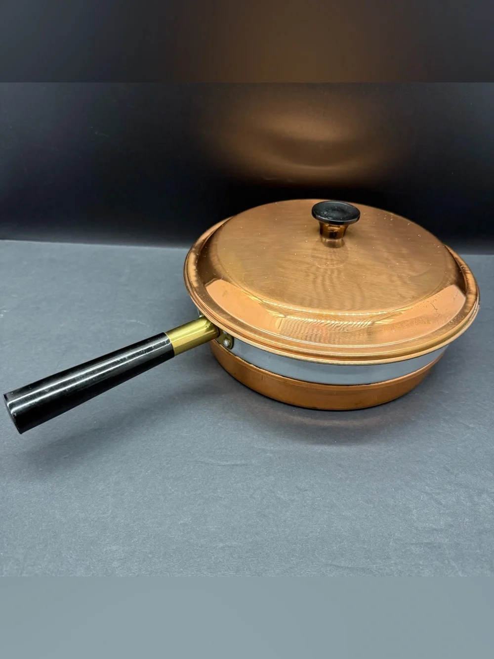 COPPER Douro CHAFING SERVING WARMING DOUBLE POT PAN Benjamin & Medwin Vintage